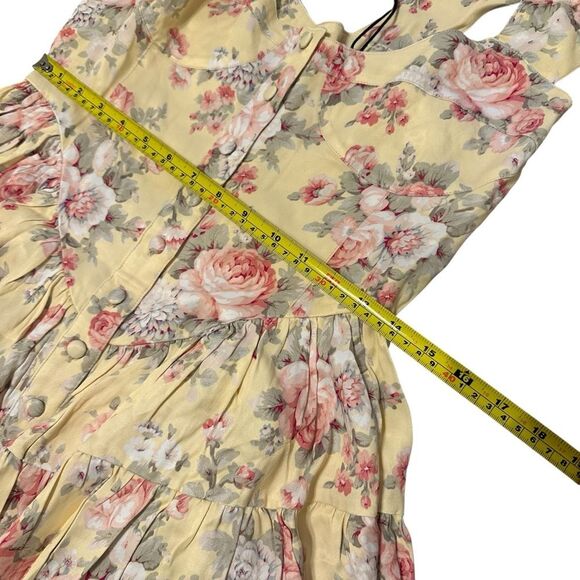Vanessa Mooney Floral The Elisabeth Bustier Romper Butter Yellow Rose L NEW - Picture 14 of 16